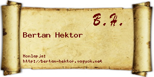 Bertan Hektor névjegykártya